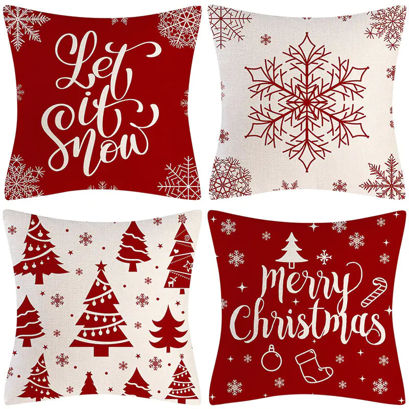 Christmas Pillow Cover Set for Living Room Sofa