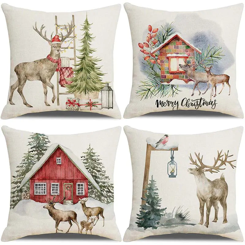 Christmas Pillow Cover Set for Living Room Sofa