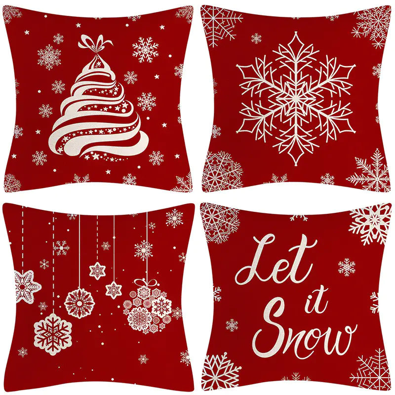 Christmas Pillow Cover Set for Living Room Sofa