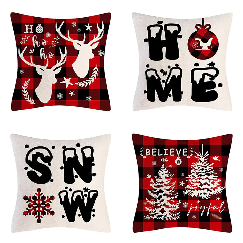 Christmas Pillow Cover Set for Living Room Sofa
