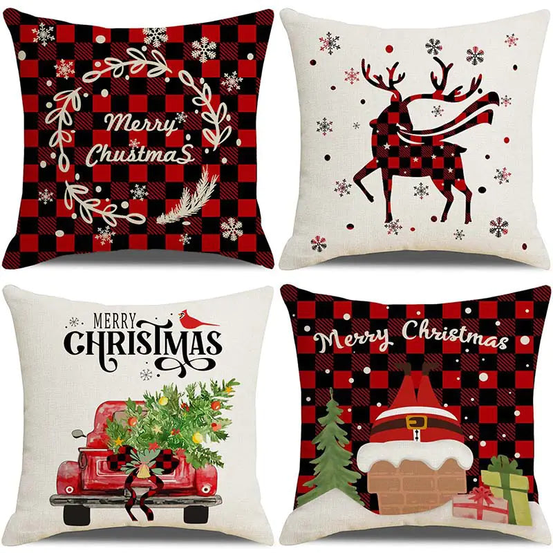 Christmas Pillow Cover Set for Living Room Sofa
