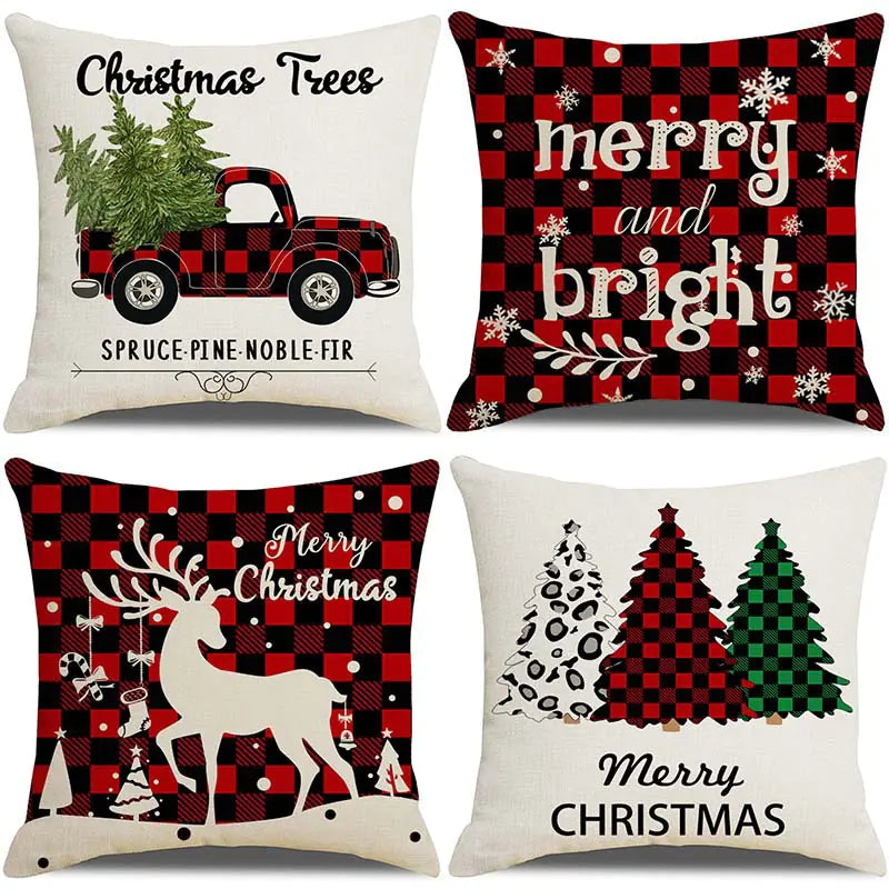 Christmas Pillow Cover Set for Living Room Sofa