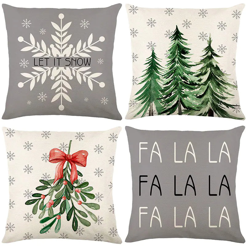 Christmas Pillow Cover Set for Living Room Sofa