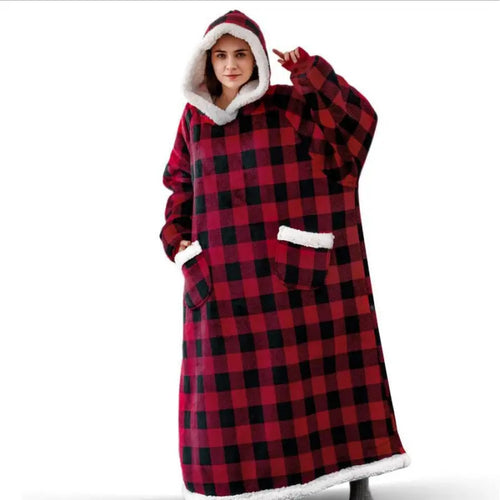Hooded Flannel TV Blanket Sweater