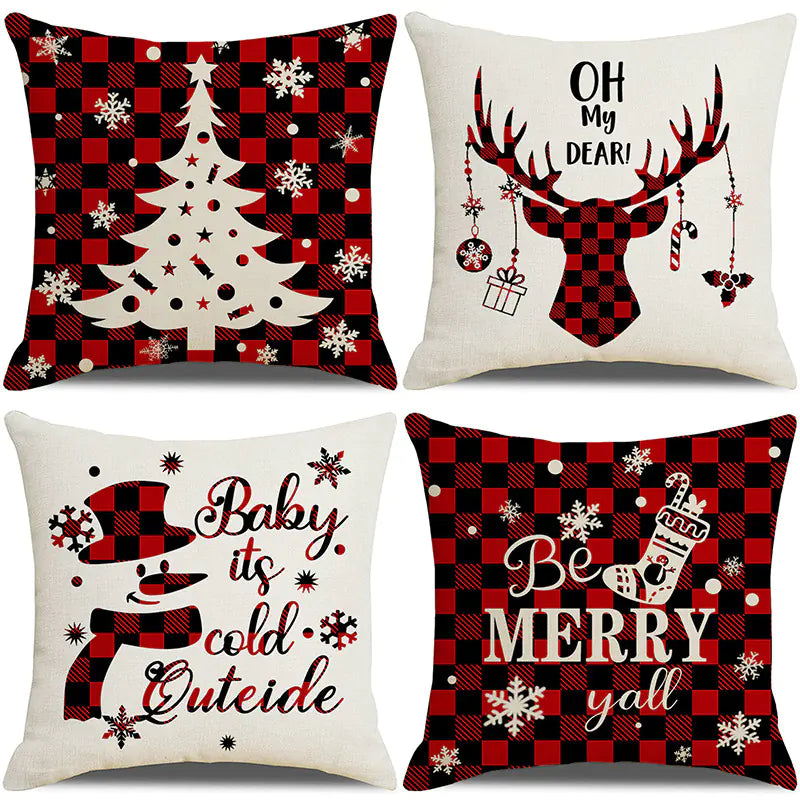 Christmas Pillow Cover Set for Living Room Sofa