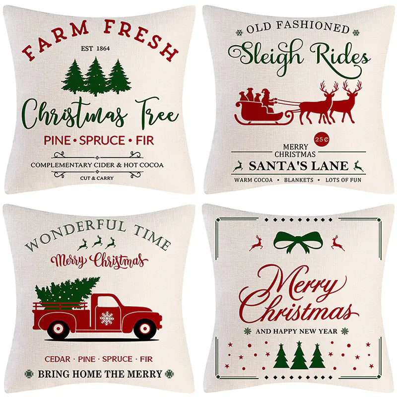 Christmas Pillow Cover Set for Living Room Sofa