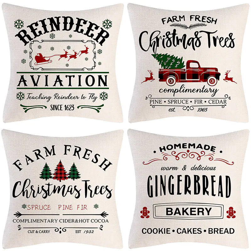 Christmas Pillow Cover Set for Living Room Sofa