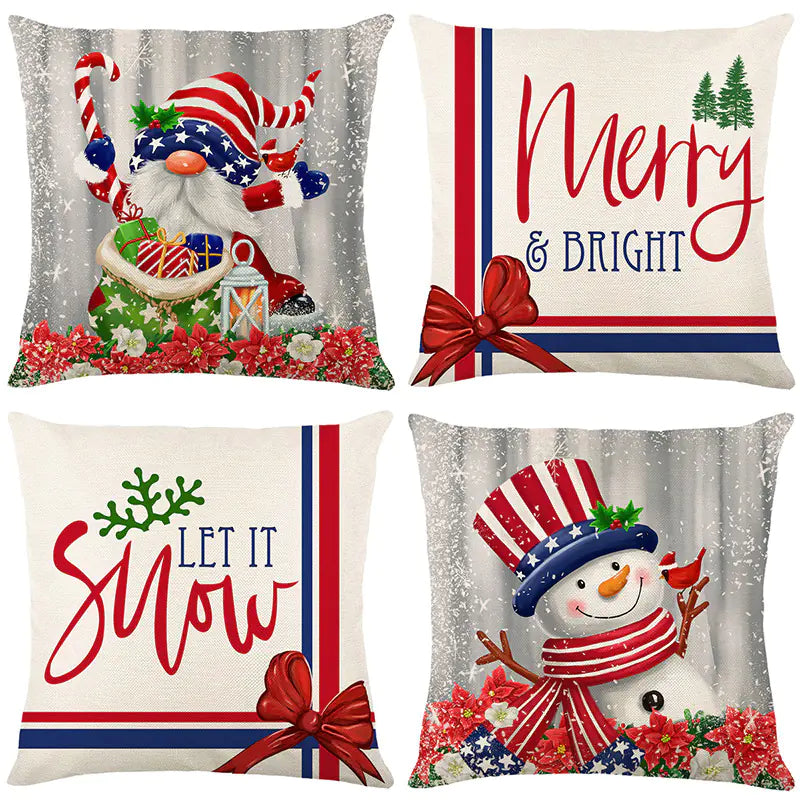 Christmas Pillow Cover Set for Living Room Sofa