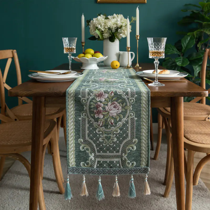 Modern Minimalist Christmas Table Runner with Tassels