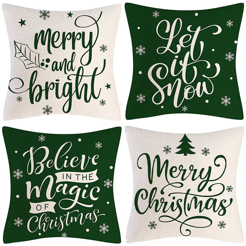 Christmas Pillow Cover Set for Living Room Sofa