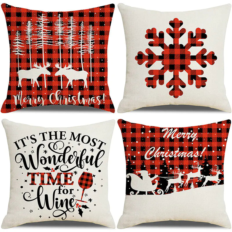 Christmas Pillow Cover Set for Living Room Sofa