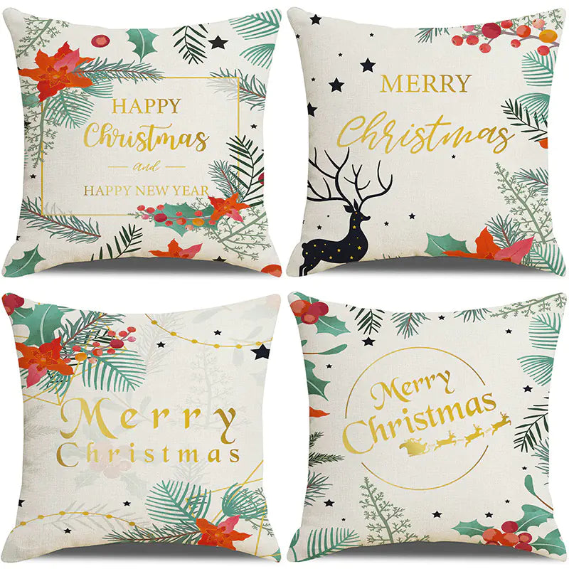 Christmas Pillow Cover Set for Living Room Sofa