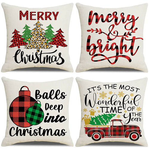 Christmas Pillow Cover Set for Living Room Sofa