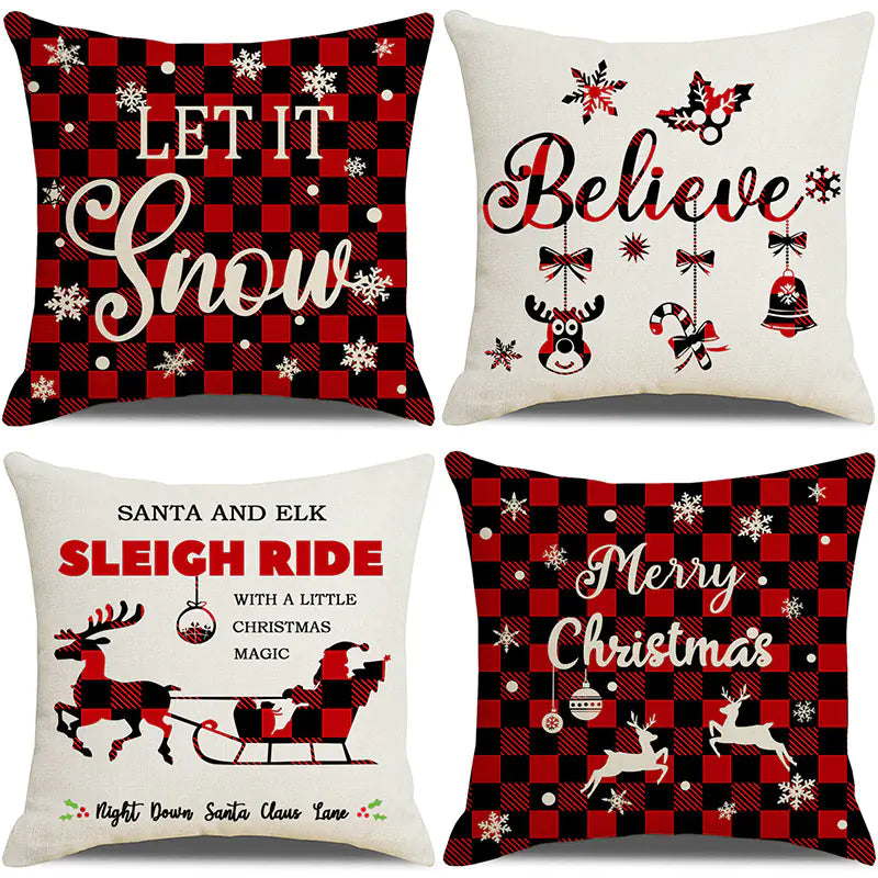 Christmas Pillow Cover Set for Living Room Sofa