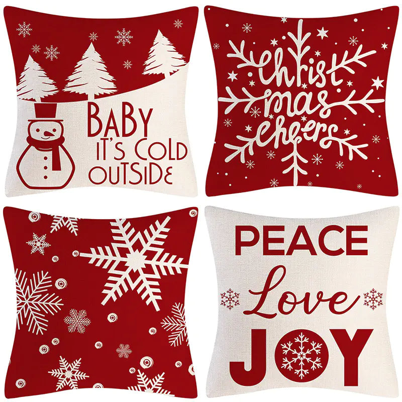 Christmas Pillow Cover Set for Living Room Sofa