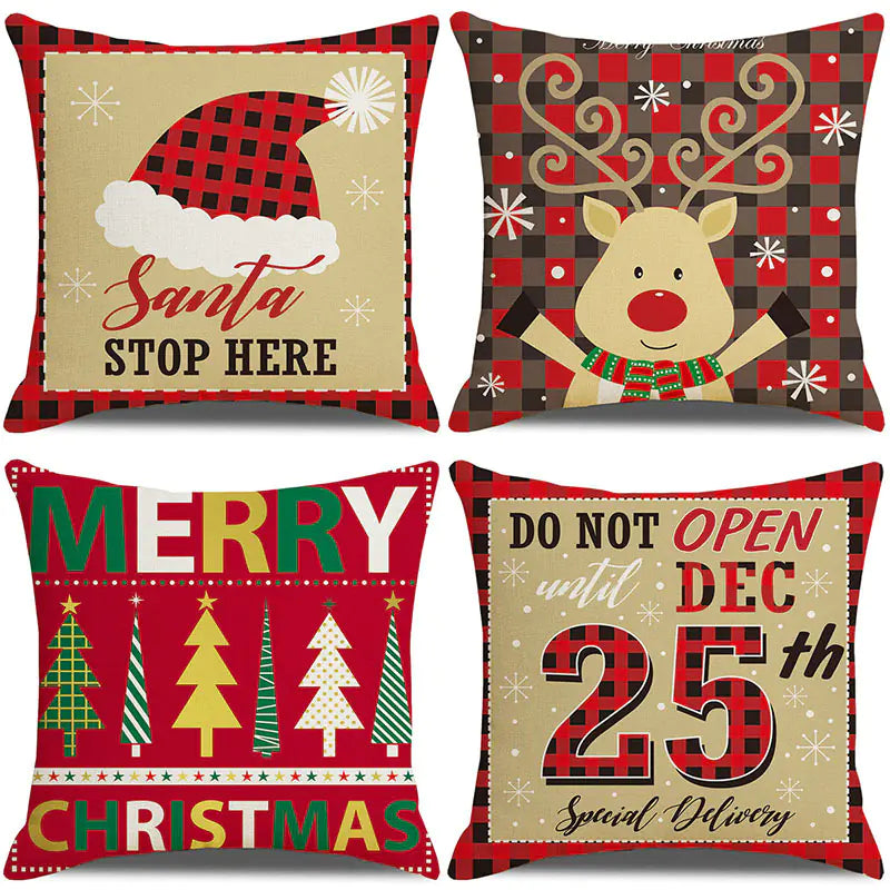 Christmas Pillow Cover Set for Living Room Sofa