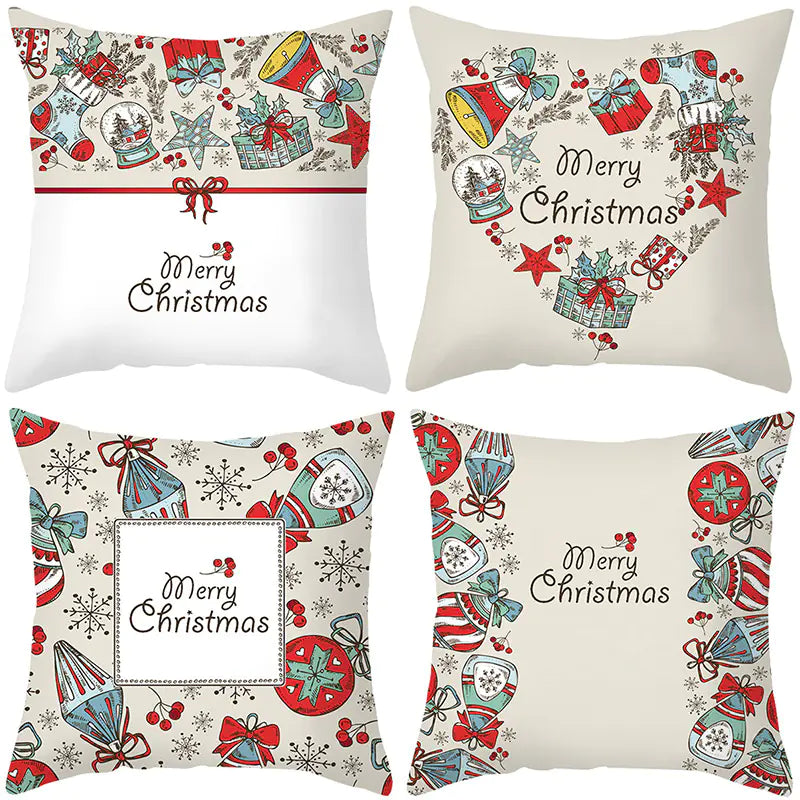 Christmas Pillow Cover Set for Living Room Sofa