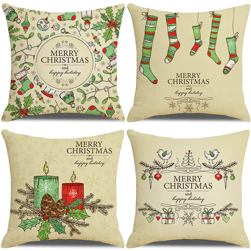 Christmas Pillow Cover Set for Living Room Sofa