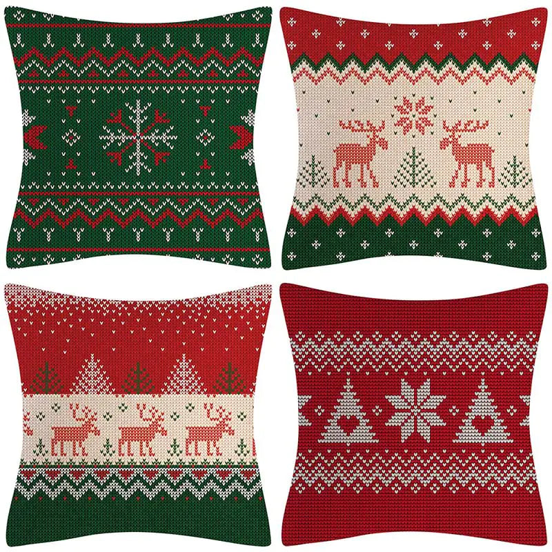 Christmas Pillow Cover Set for Living Room Sofa