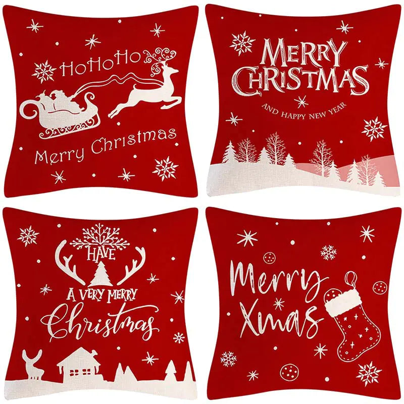 Christmas Pillow Cover Set for Living Room Sofa