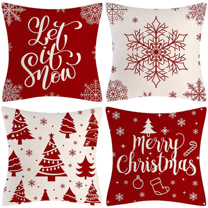 Christmas Pillow Cover Set for Living Room Sofa