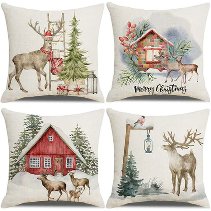Christmas Pillow Cover Set for Living Room Sofa