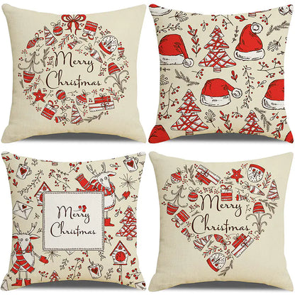 Christmas Pillow Cover Set for Living Room Sofa