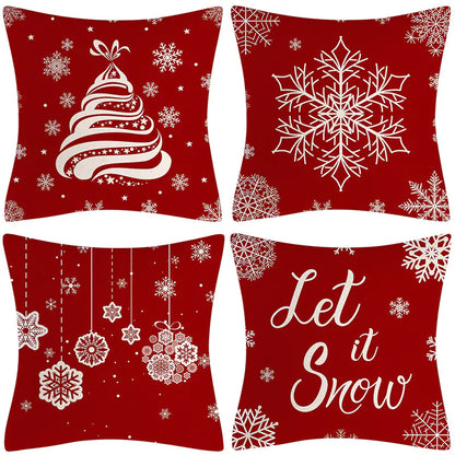 Christmas Pillow Cover Set for Living Room Sofa
