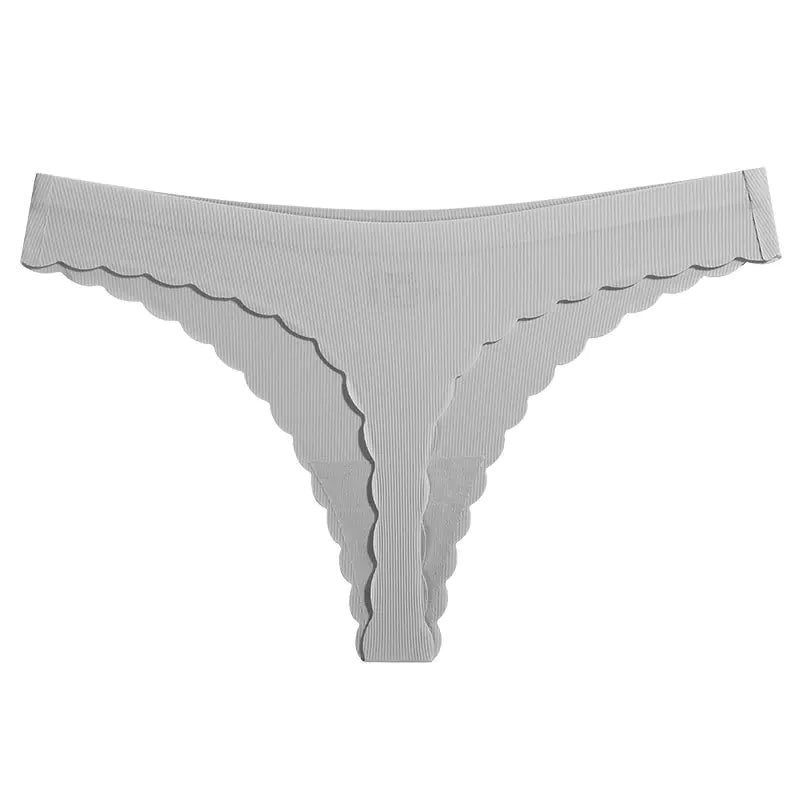 Pure Color Seamless Ice Silk Low-Waist Thong Underwear