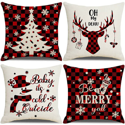 Christmas Pillow Cover Set for Living Room Sofa