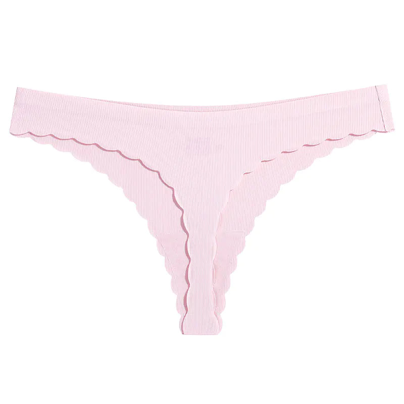 Pure Color Seamless Ice Silk Low-Waist Thong Underwear