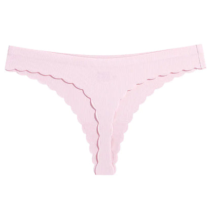 Pure Color Seamless Ice Silk Low-Waist Thong Underwear
