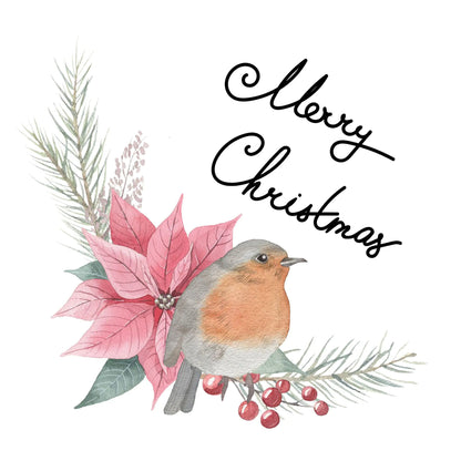 Watercolor Christmas Pillow Cover in Simple Linen Design