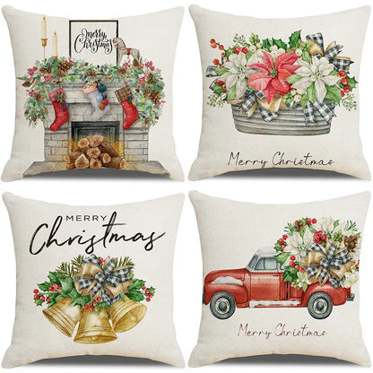 Christmas Pillow Cover Set for Living Room Sofa