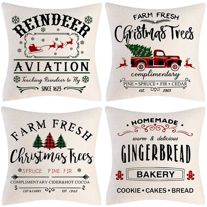 Christmas Pillow Cover Set for Living Room Sofa