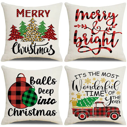 Christmas Pillow Cover Set for Living Room Sofa