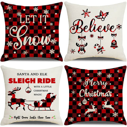 Christmas Pillow Cover Set for Living Room Sofa