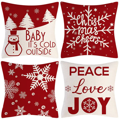 Christmas Pillow Cover Set for Living Room Sofa