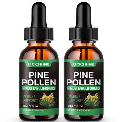 2 Pack Pine Pollen Tincture - Organic Pine Pollen Powder Liquid Drops Extract for Immune Support Sugar Free Natural Herbal Supplement - Vegan Pine Pollen Drops 4 Fl.Oz.