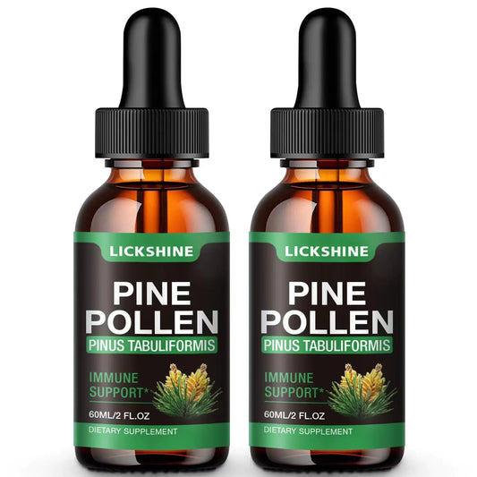 2 Pack Pine Pollen Tincture - Organic Pine Pollen Powder Liquid Drops Extract for Immune Support Sugar Free Natural Herbal Supplement - Vegan Pine Pollen Drops 4 Fl.Oz.