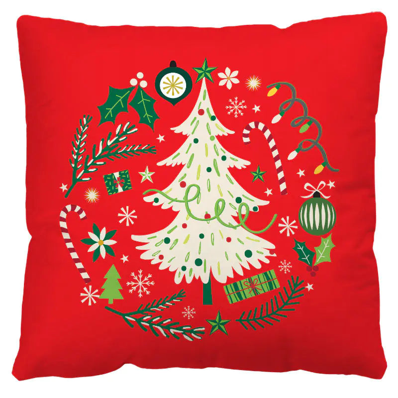 Red and Black Plaid Christmas Pillow Cover (Nordic Style)